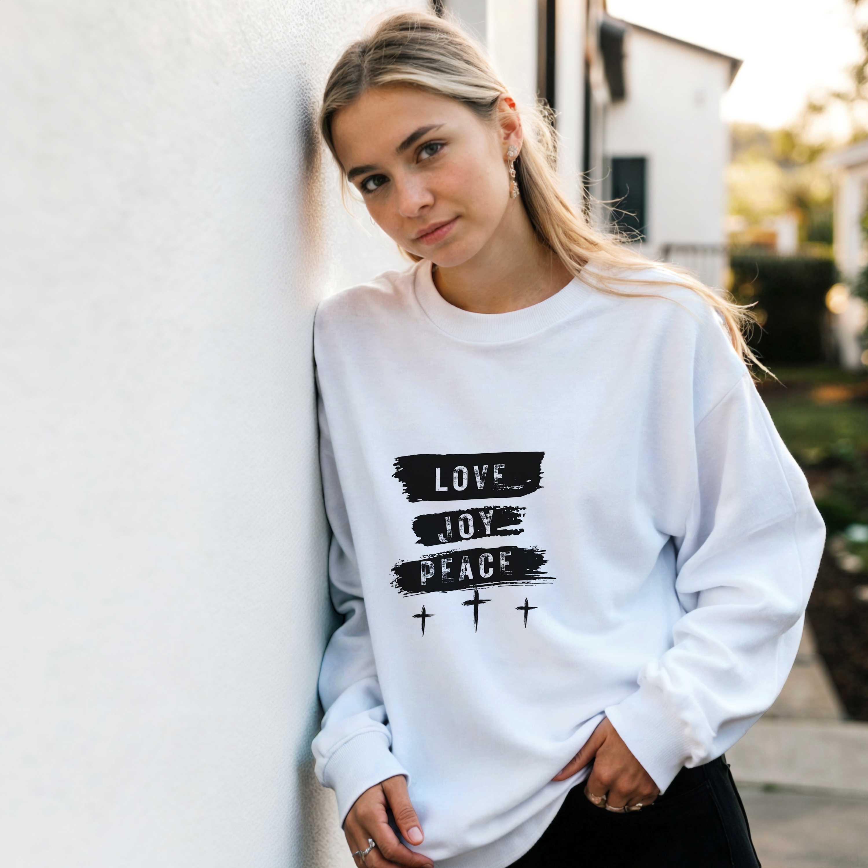 Love Joy peace in Christ | Classic Unisex Crewneck Sweatshirt | Gildan® 18000