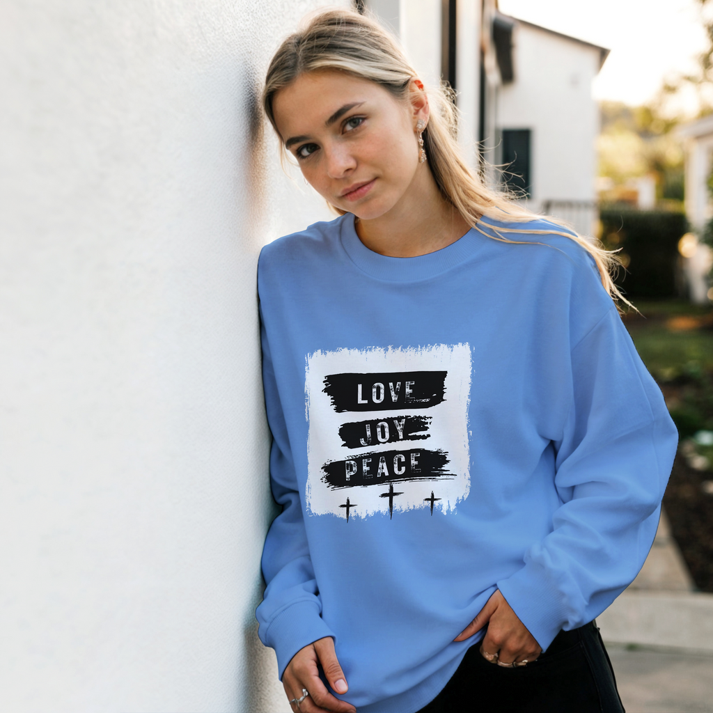 Love Joy peace in Christ | Classic Unisex Crewneck Sweatshirt | Gildan® 18000
