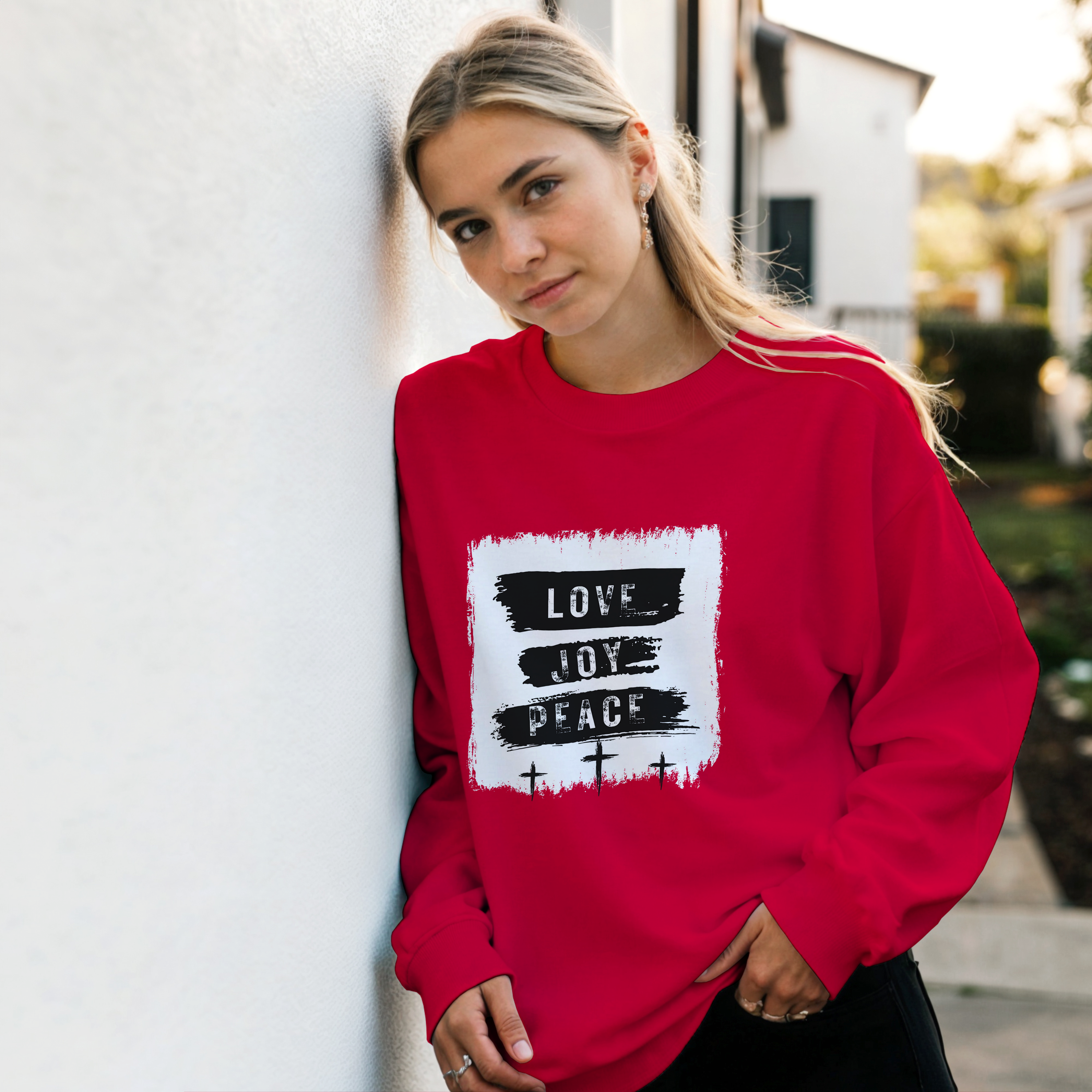 Love Joy peace in Christ | Classic Unisex Crewneck Sweatshirt | Gildan® 18000