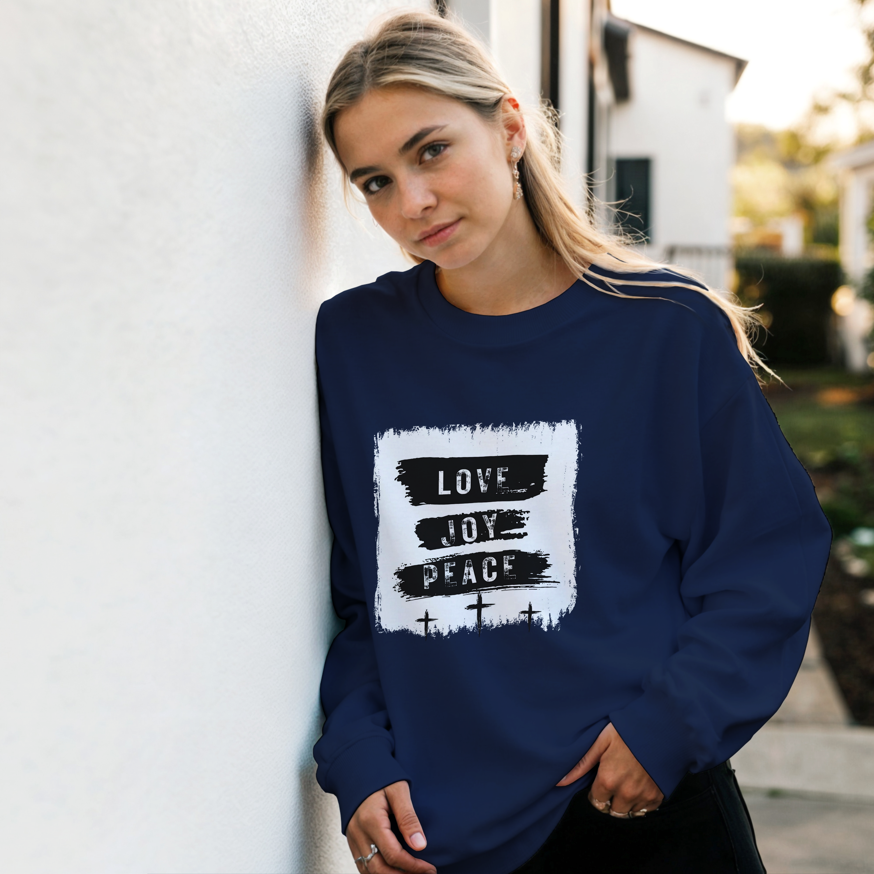 Love Joy peace in Christ | Classic Unisex Crewneck Sweatshirt | Gildan® 18000