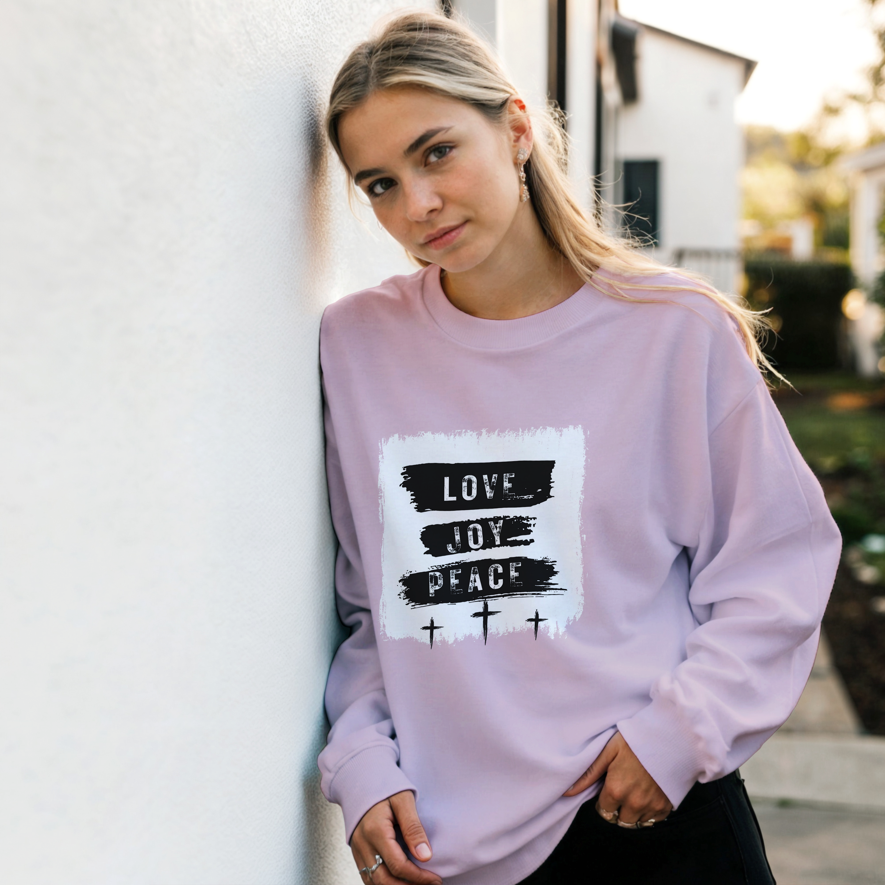 Love Joy peace in Christ | Classic Unisex Crewneck Sweatshirt | Gildan® 18000