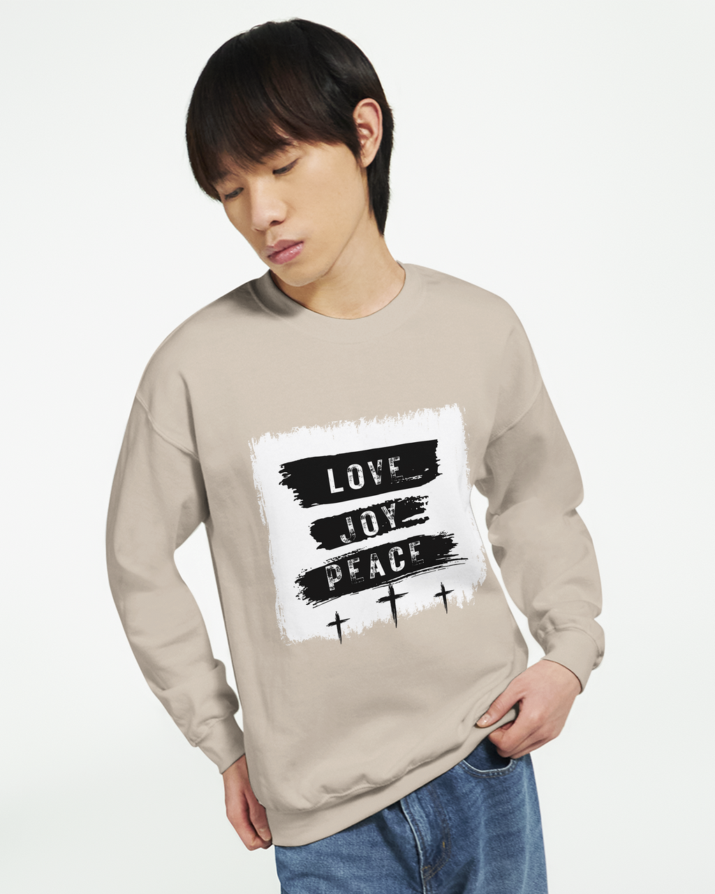 Love Joy peace in Christ | Classic Unisex Crewneck Sweatshirt | Gildan® 18000
