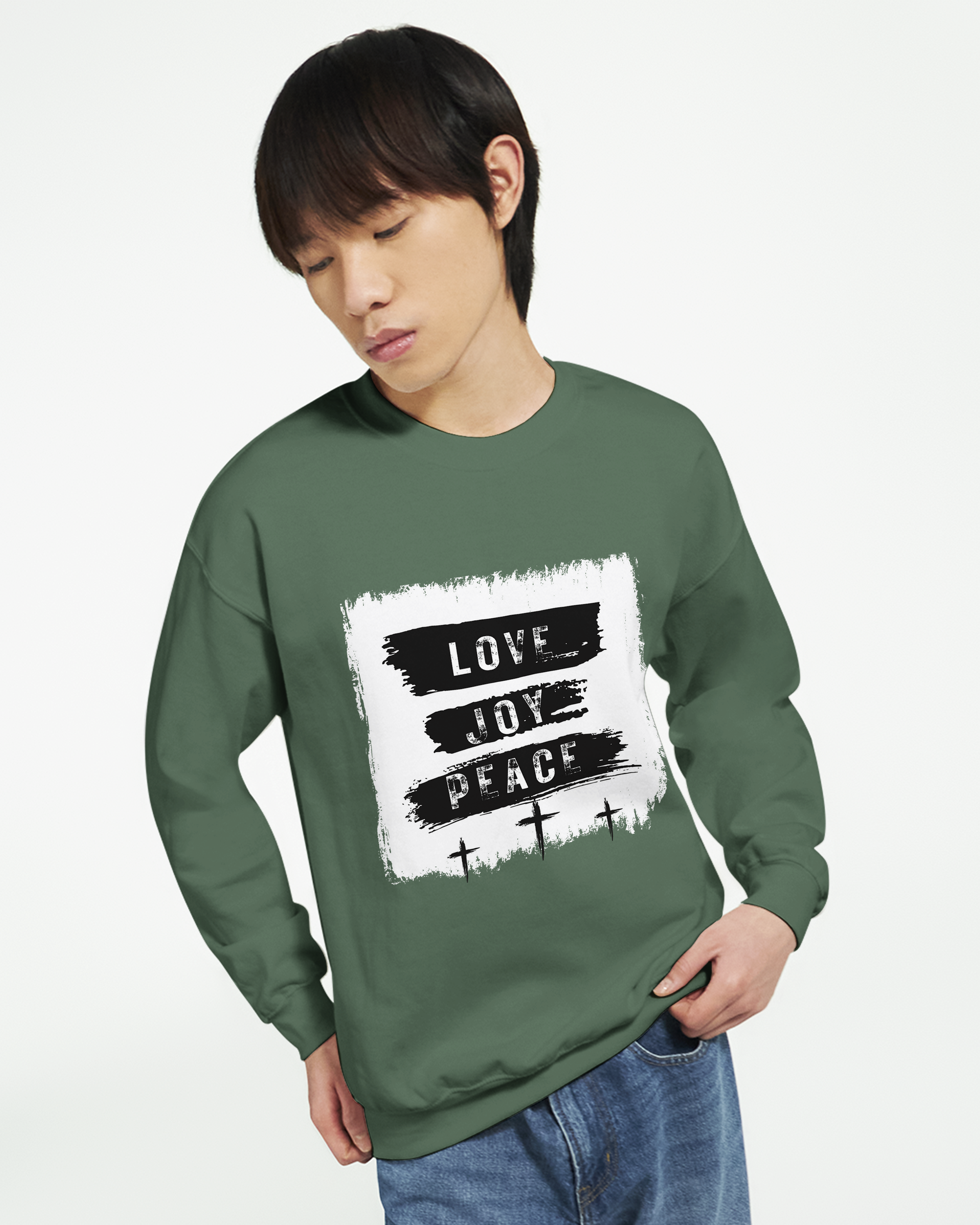Love Joy peace in Christ | Classic Unisex Crewneck Sweatshirt | Gildan® 18000